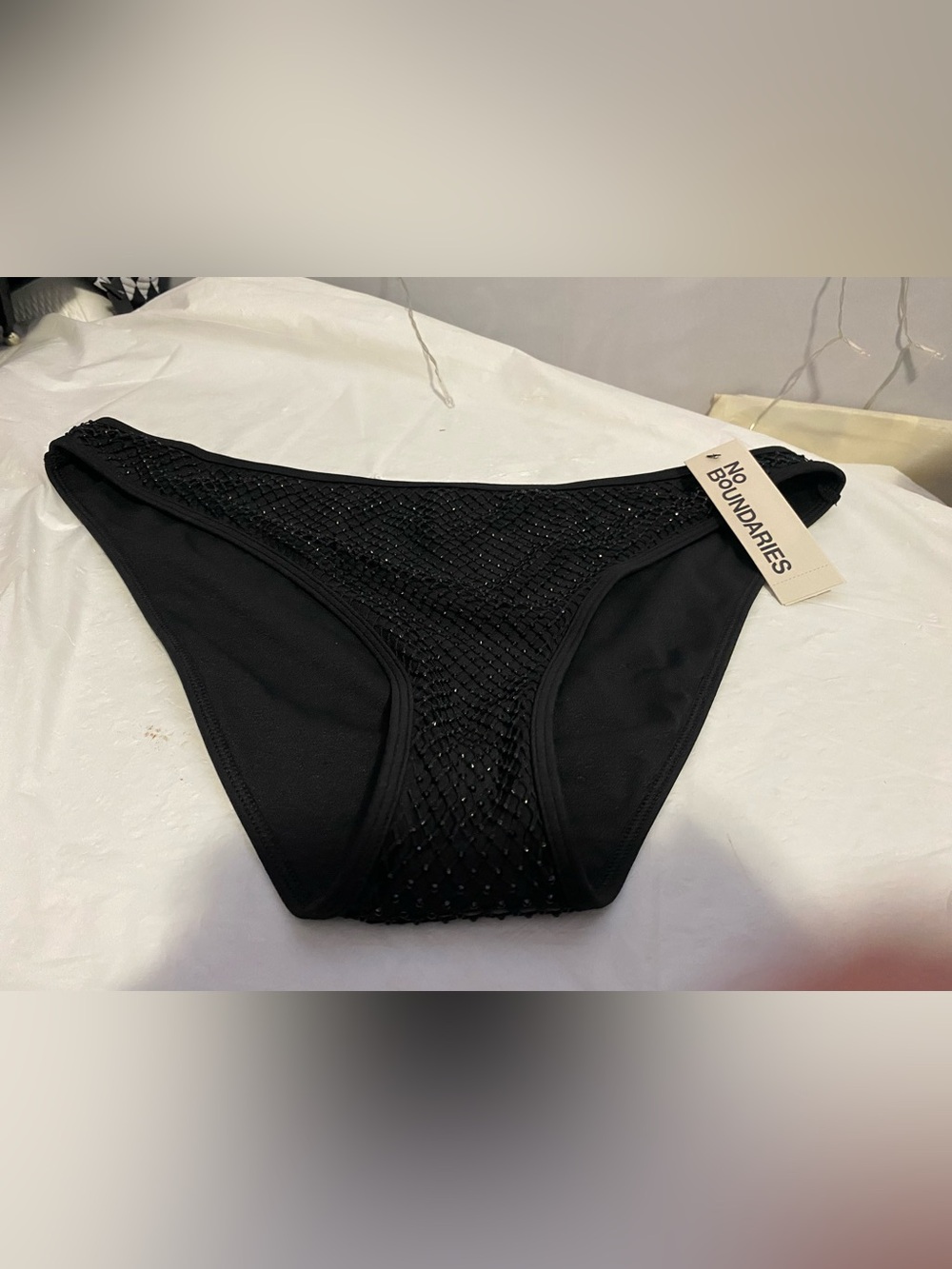 No Boundaries Black Mesh & Lace Bikini Briefs
